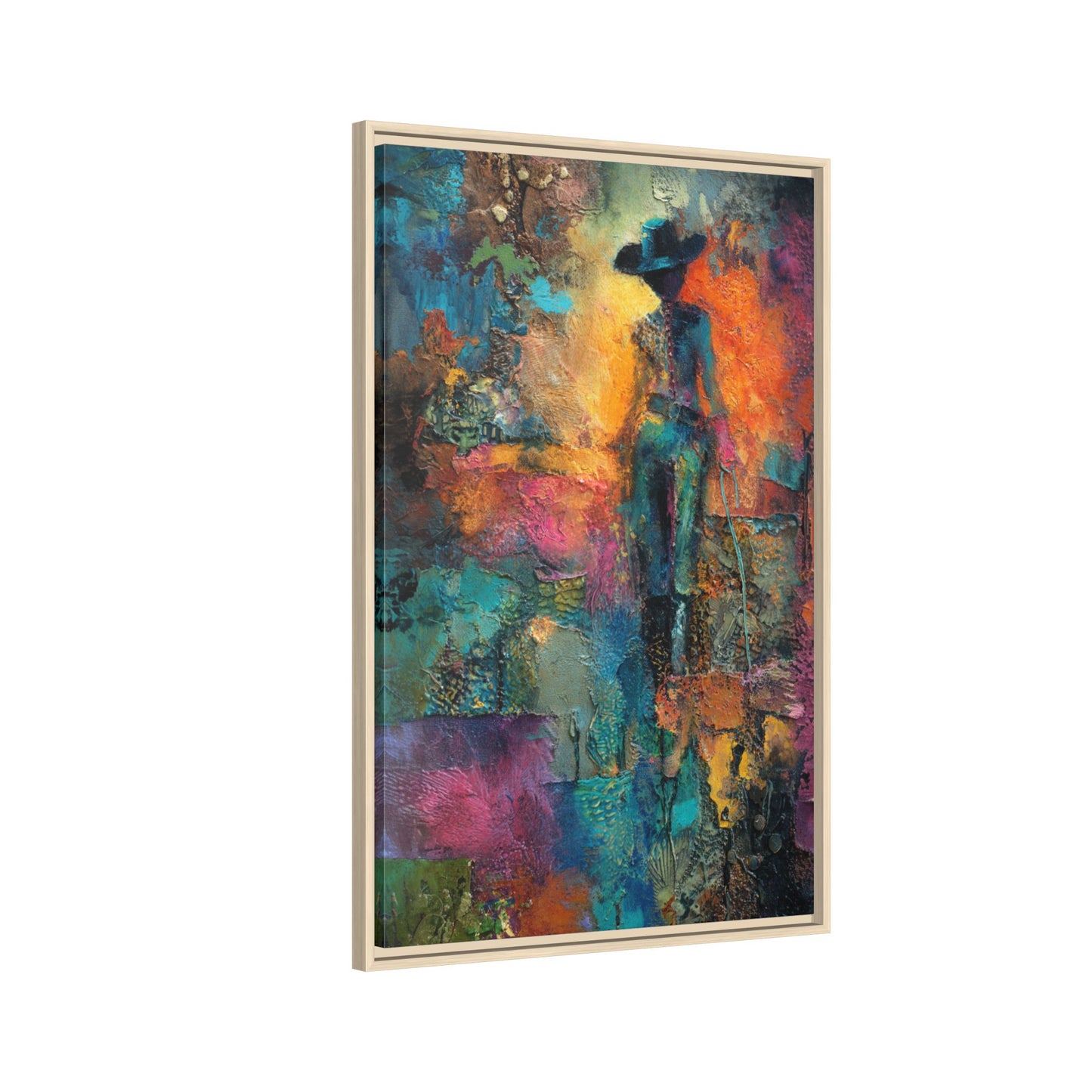 Abstract Cowgirl Art | Colorful Canvas Artwork