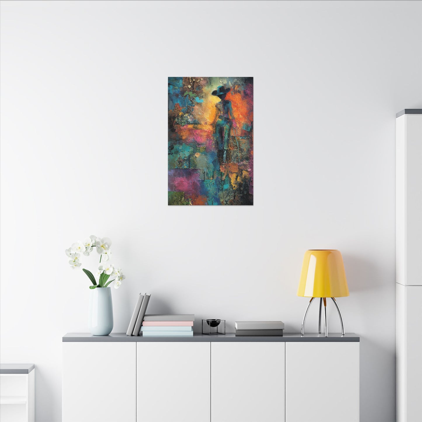 Abstract Cowgirl Art | Colorful Canvas Artwork