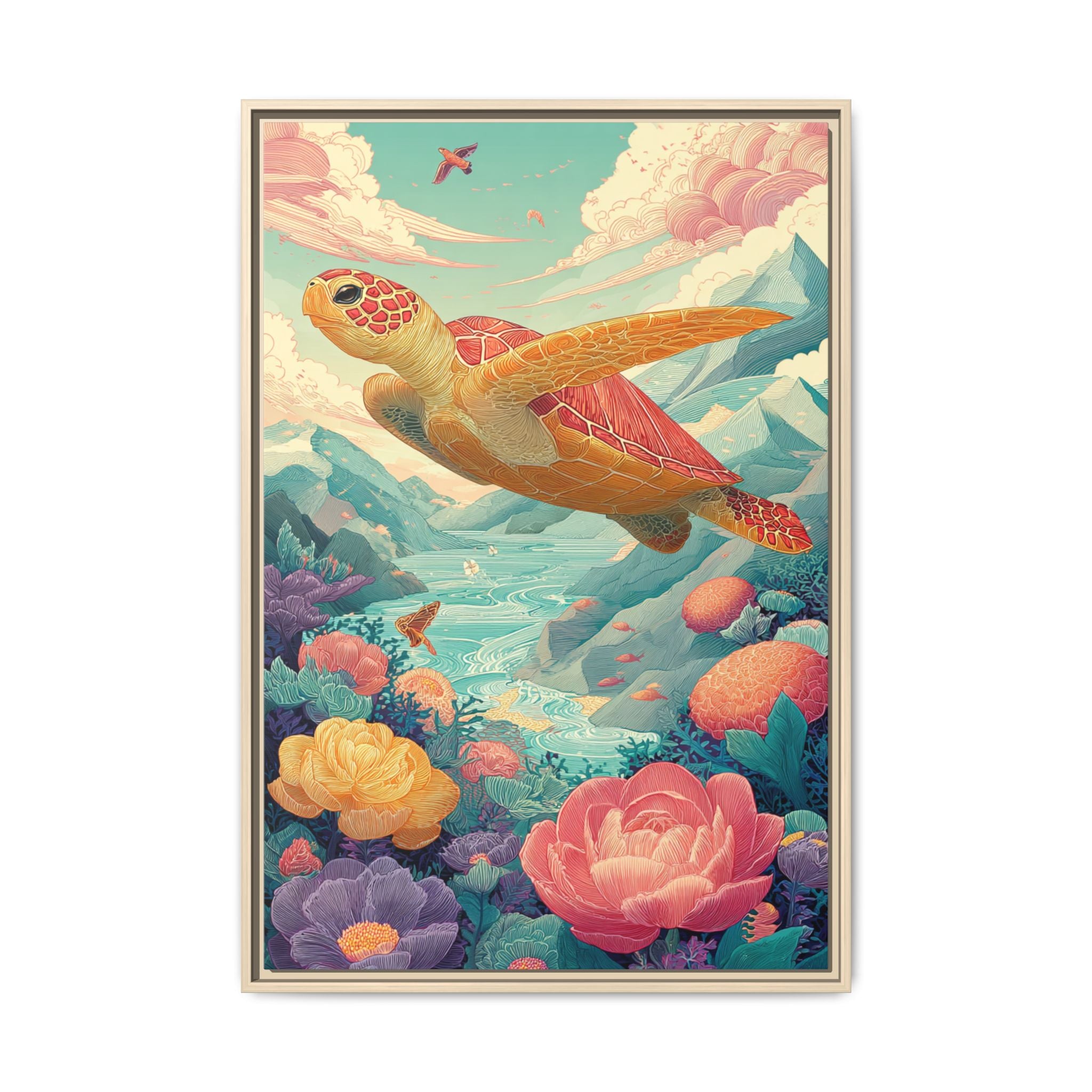 Vibrant Turtle Art | Whimsical Nature Illustration
