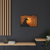 Serene Silhouette of Contemplation | Asian-Inspired Artwork