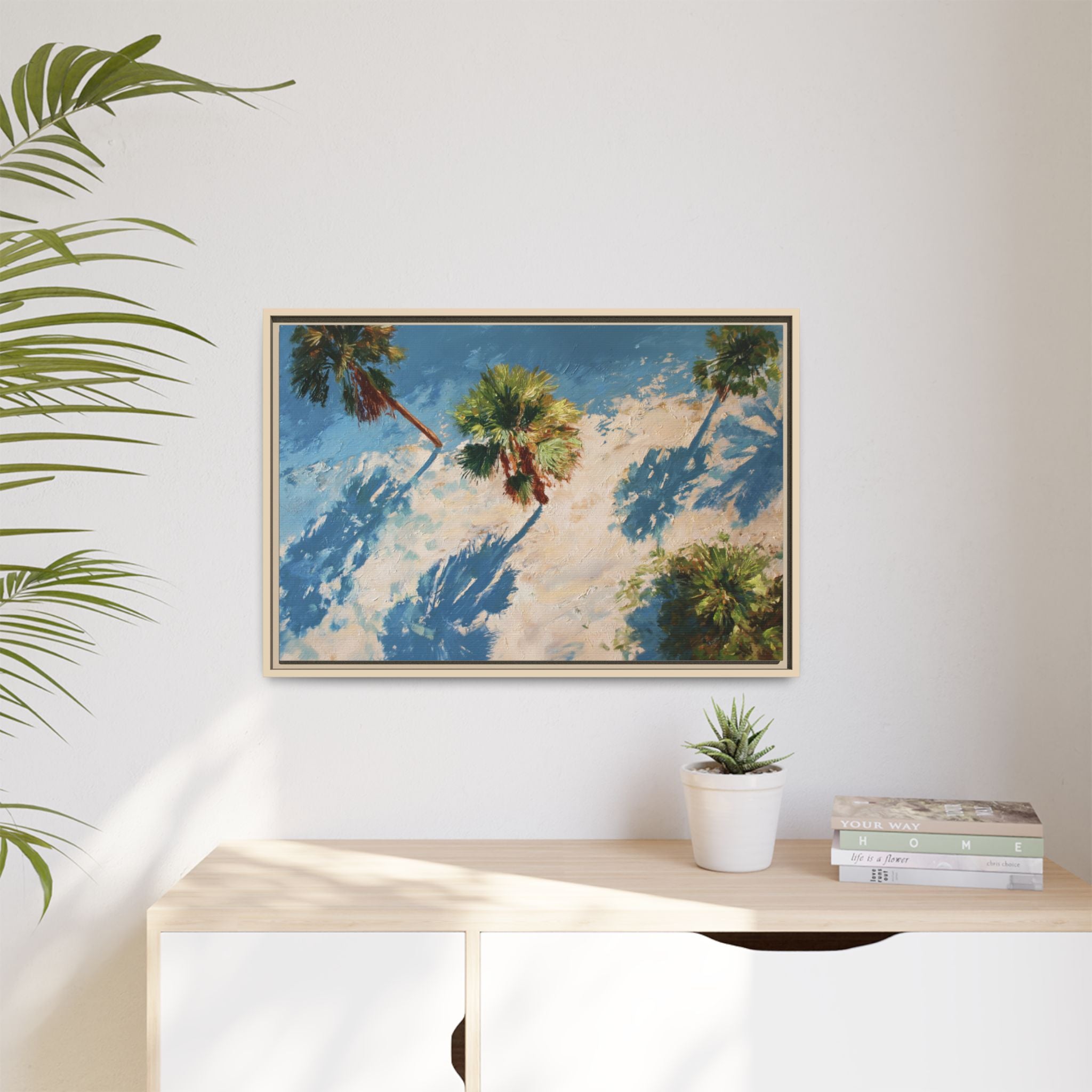 Tropical Palm Trees Artwork | Vibrant Coastal Landscape