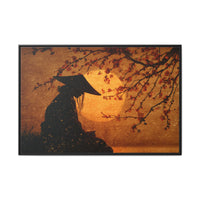 Serene Silhouette of Contemplation | Asian-Inspired Artwork