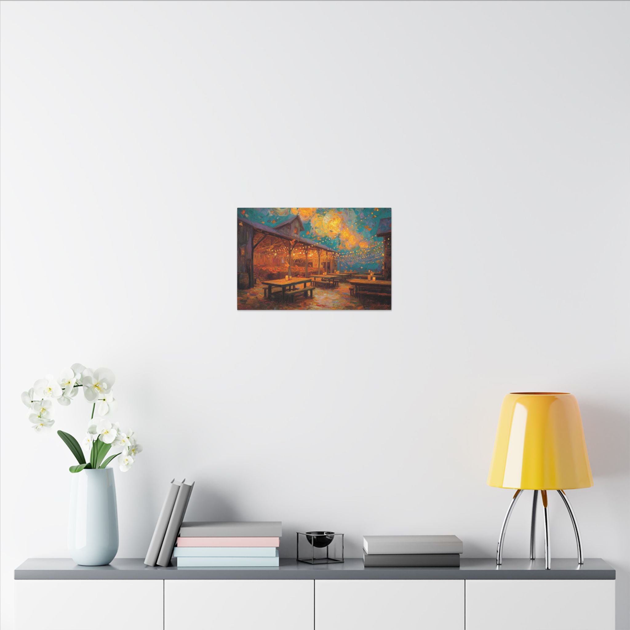 Autumn Festival Night Scene - Colorful Impressionist Art
