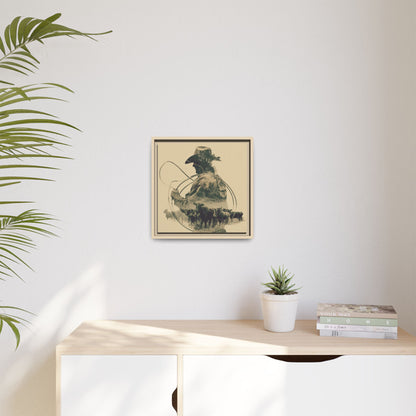 Lone Cowboy Silhouette Art - Vintage Western Charm