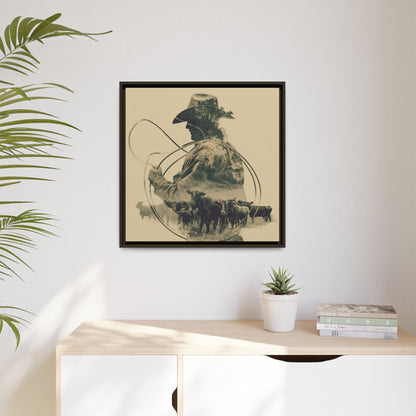 Lone Cowboy Silhouette Art - Vintage Western Charm