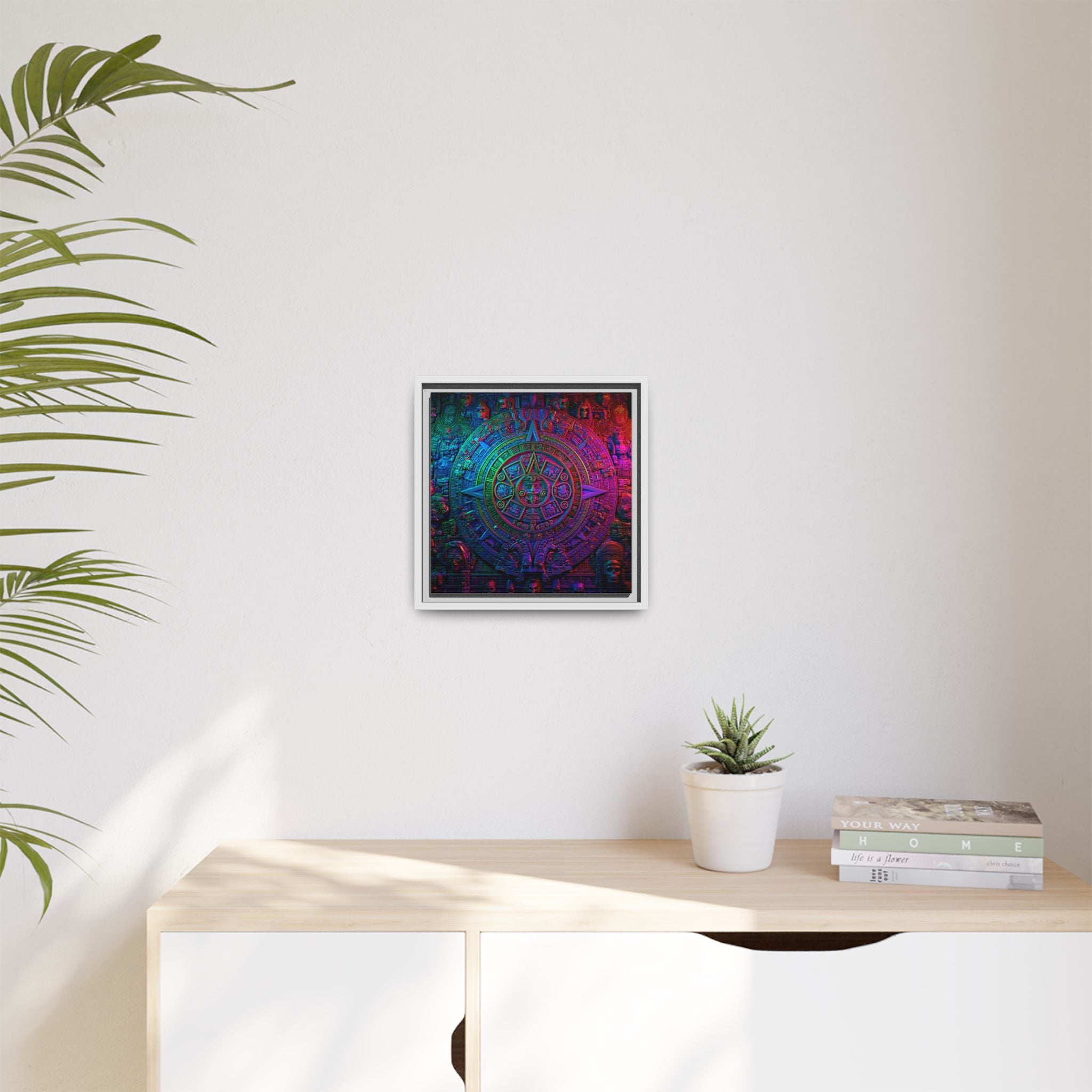 Aztec Mandala Wall Art - Colorful Cultural Decor
