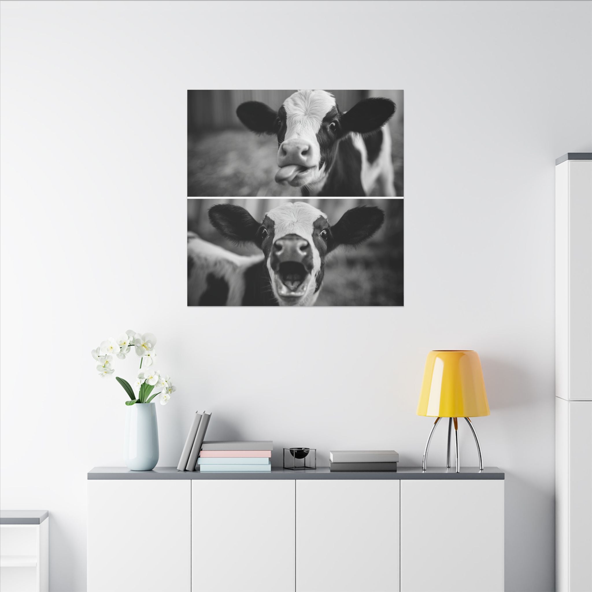 Whimsical Cow Photography | Black and White Animal Art