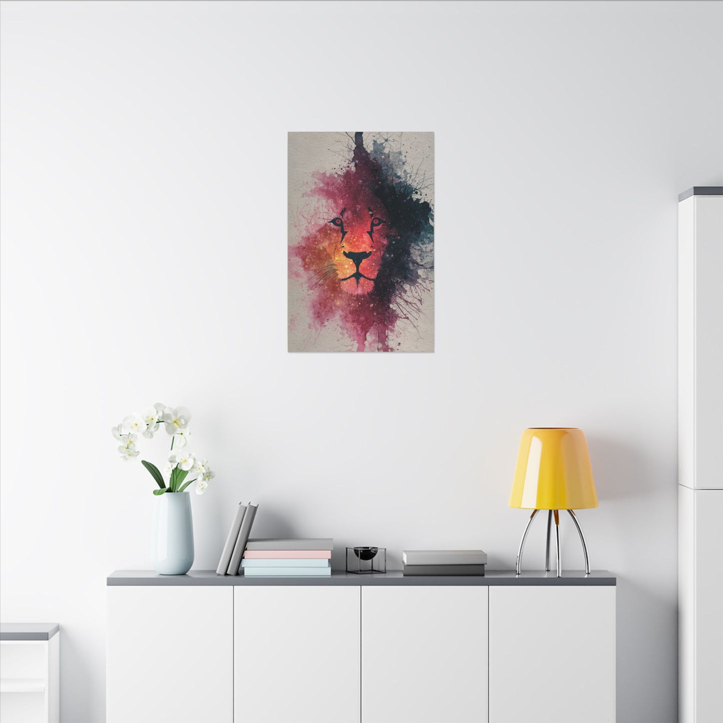 Majestic Lion Watercolor Art | Vibrant Animal Portrait