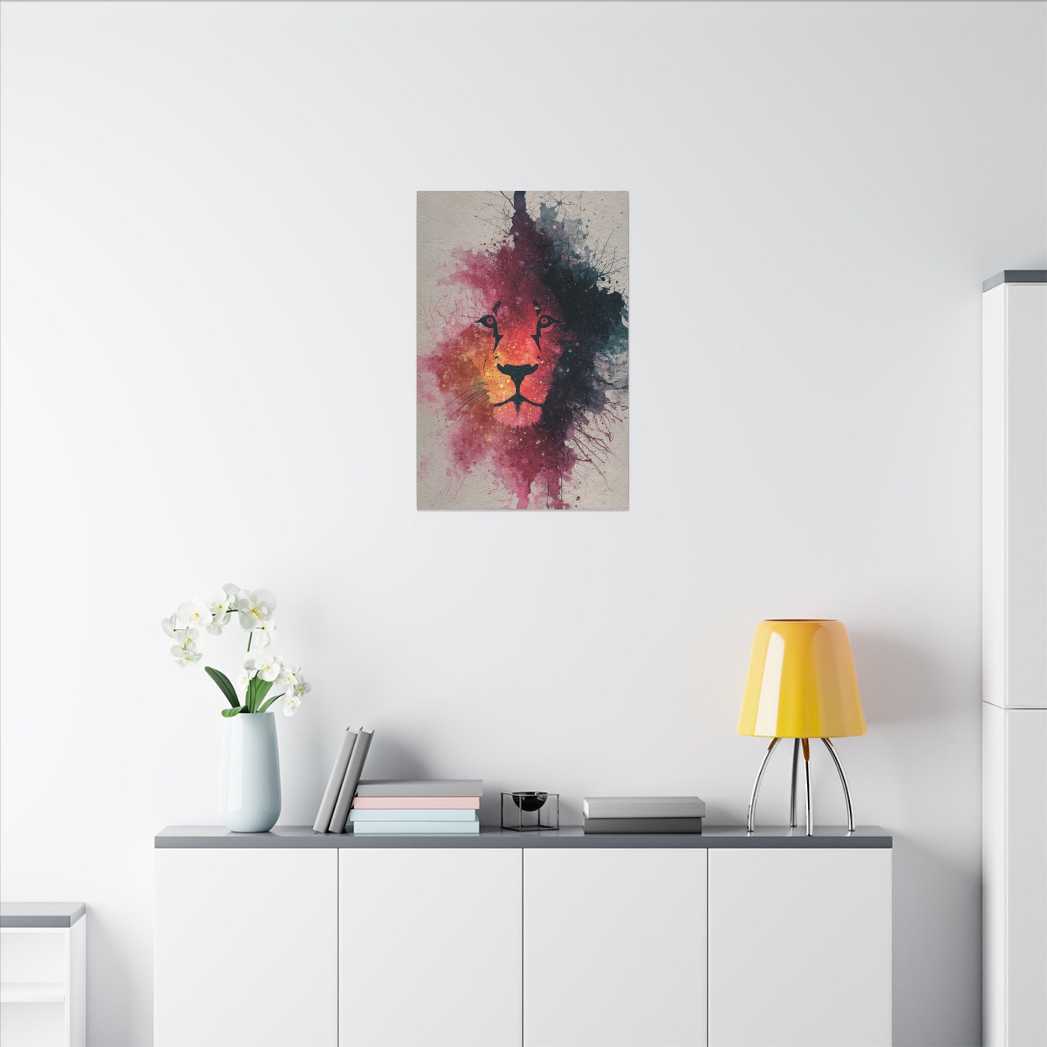 Majestic Lion Watercolor Art | Vibrant Animal Portrait