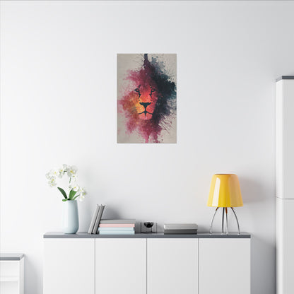 Majestic Lion Watercolor Art | Vibrant Animal Portrait