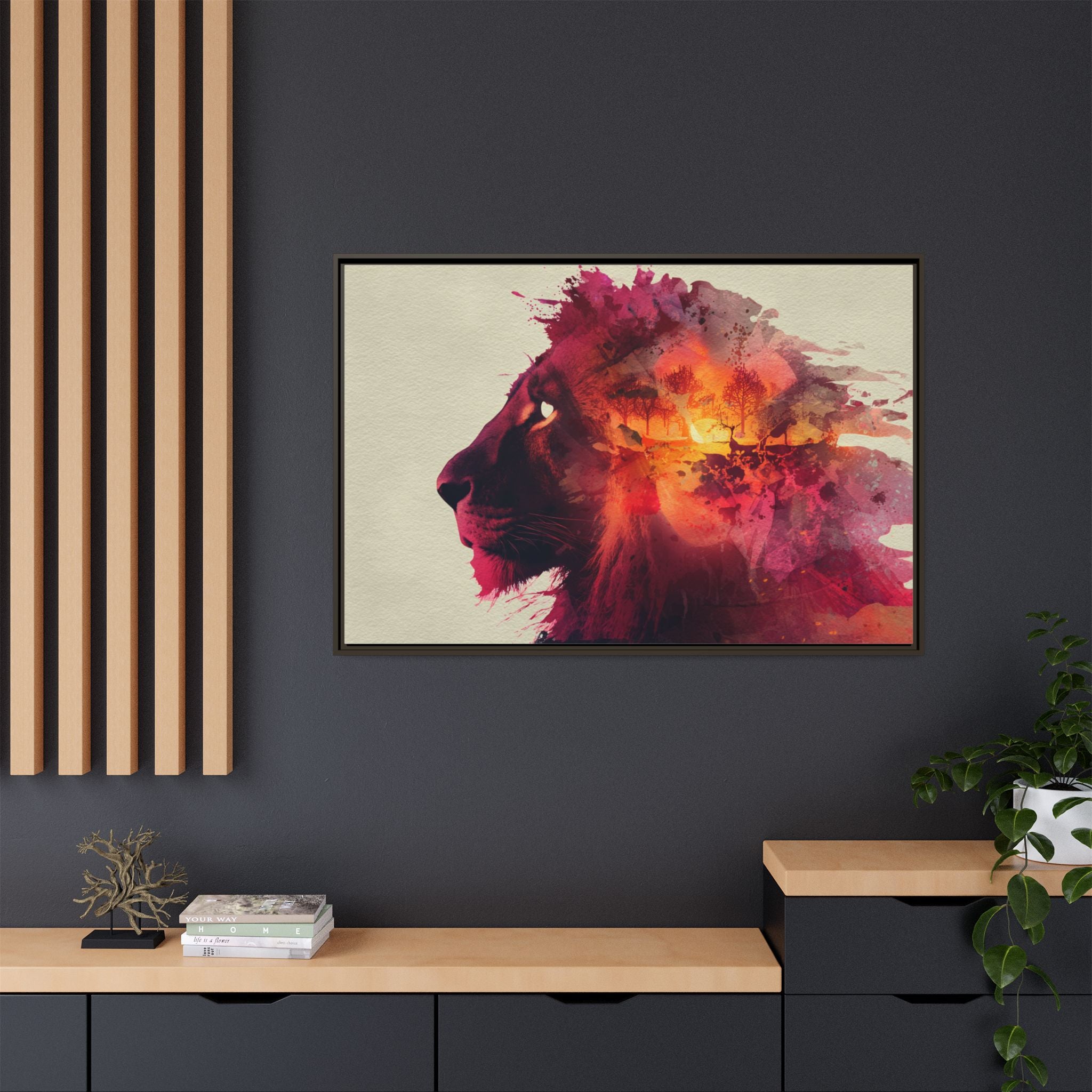 Majestic Lion Watercolor Art | Vibrant Animal Portrait