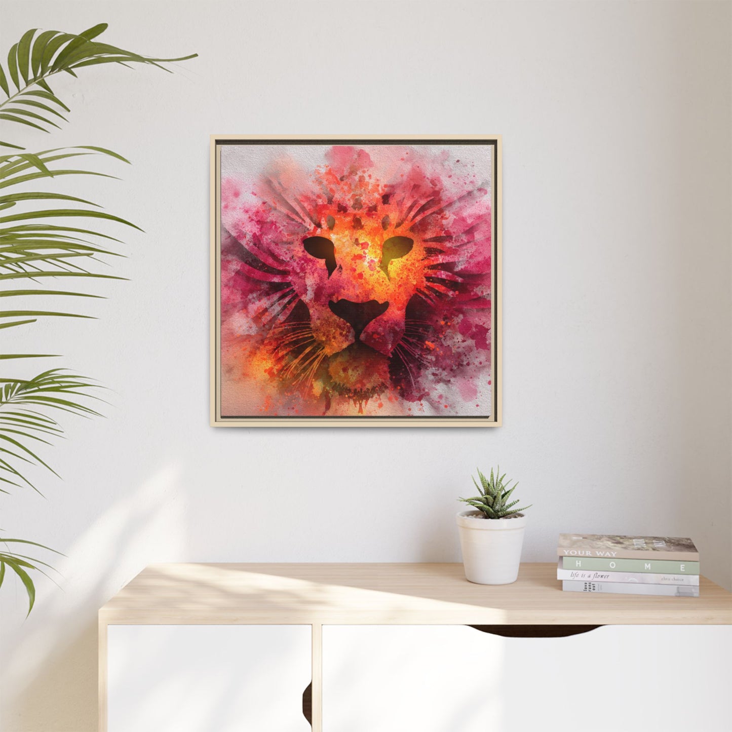 Vibrant Lion Artwork – Bold Watercolor Print