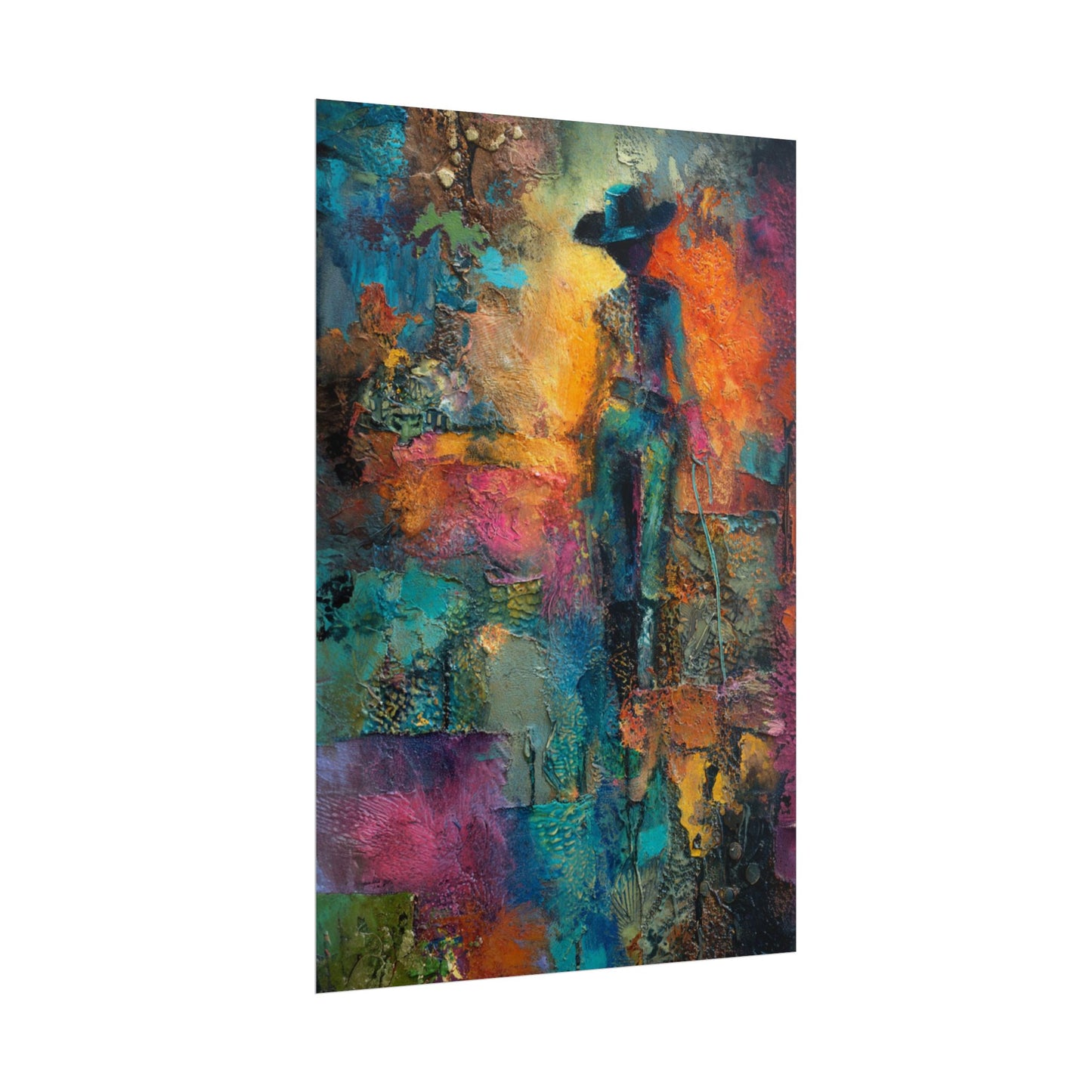 Abstract Cowgirl Art | Colorful Canvas Artwork