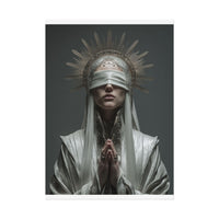 Ethereal Blindfolded Saint Art | Spiritual Home Decor