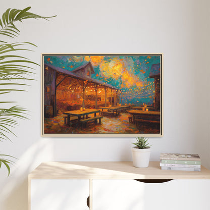 Autumn Festival Night Scene - Colorful Impressionist Art