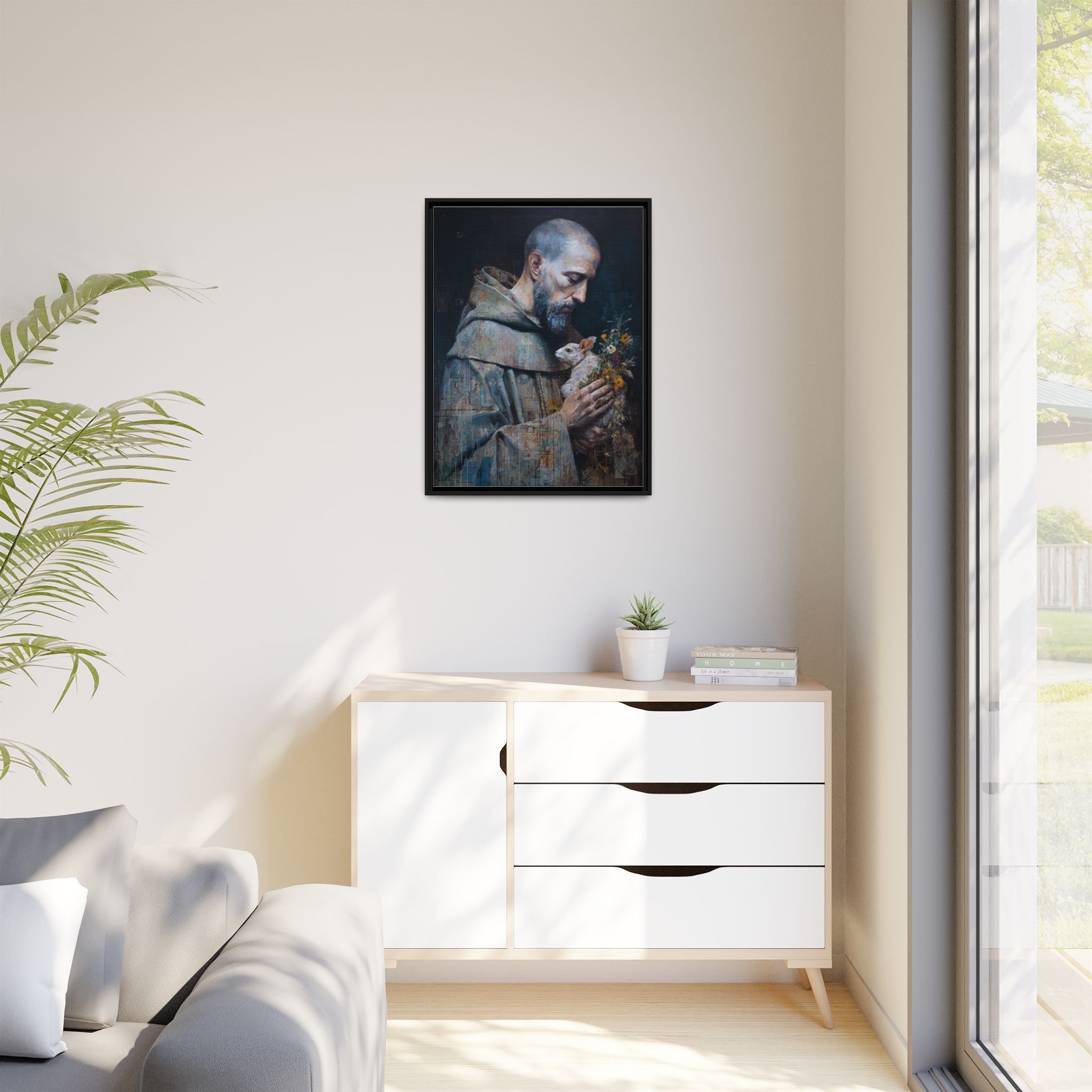 Saint Francis and Rabbit Artwork - Nature Inspired Wall Art