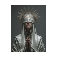 Ethereal Blindfolded Saint Art | Spiritual Home Decor