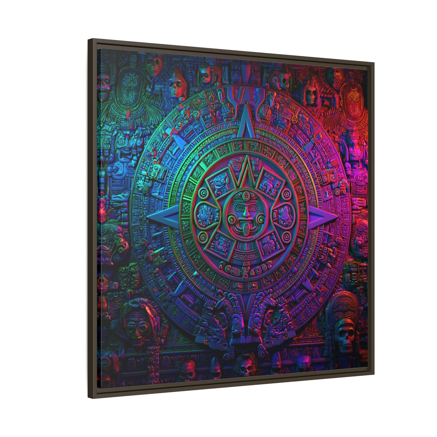 Aztec Mandala Wall Art - Colorful Cultural Decor