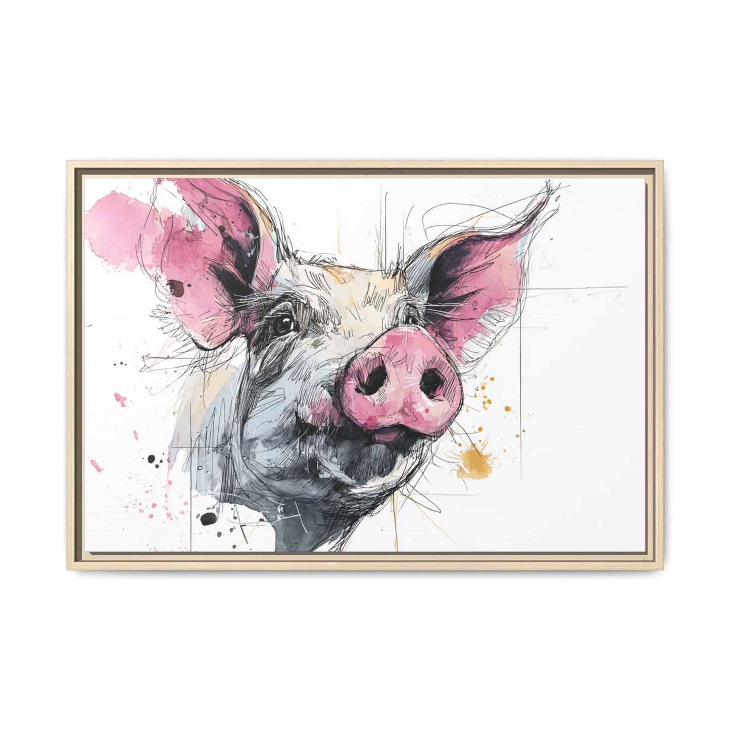 Whimsical Pig Art Print - Playful Farmhouse Decor