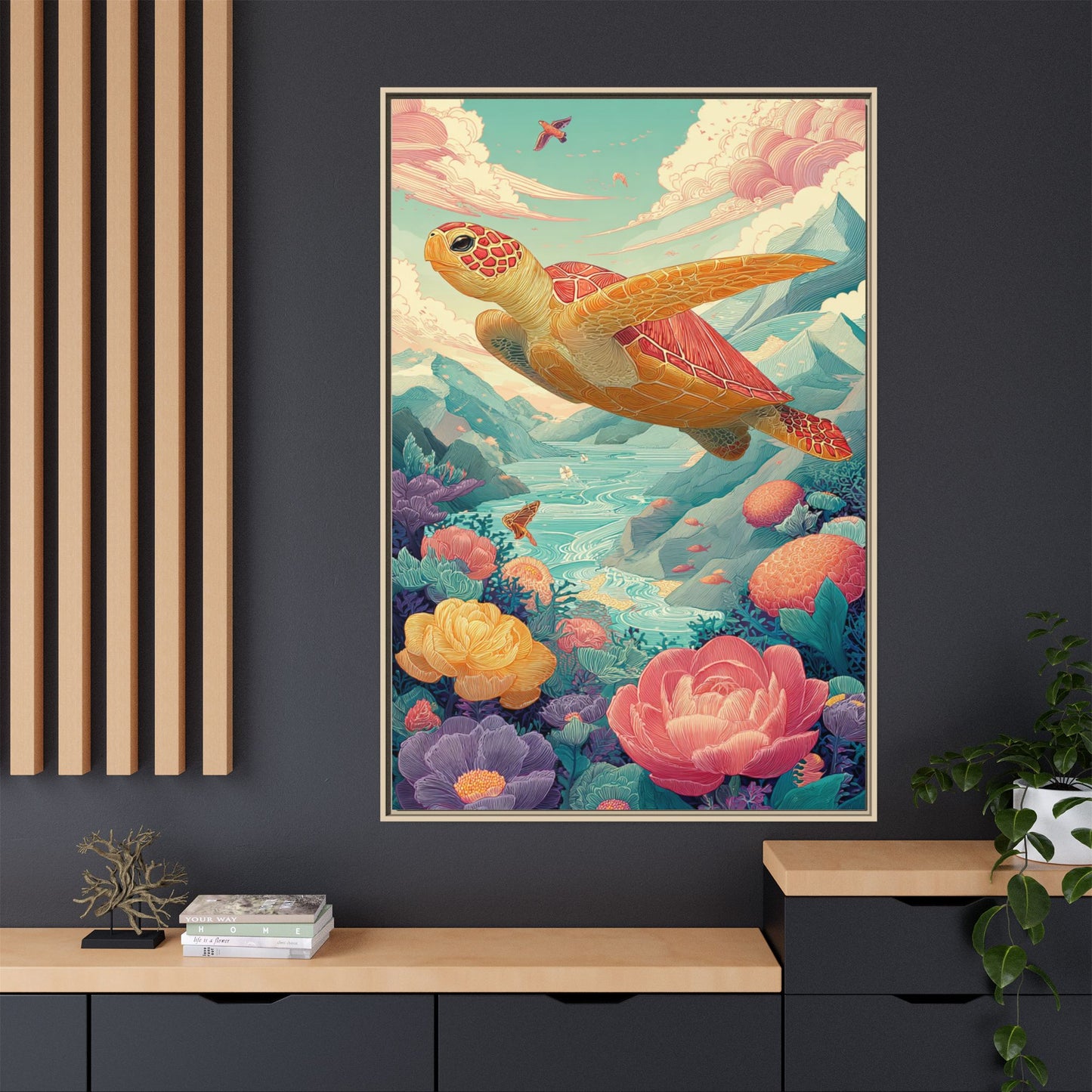Vibrant Turtle Art | Whimsical Nature Illustration