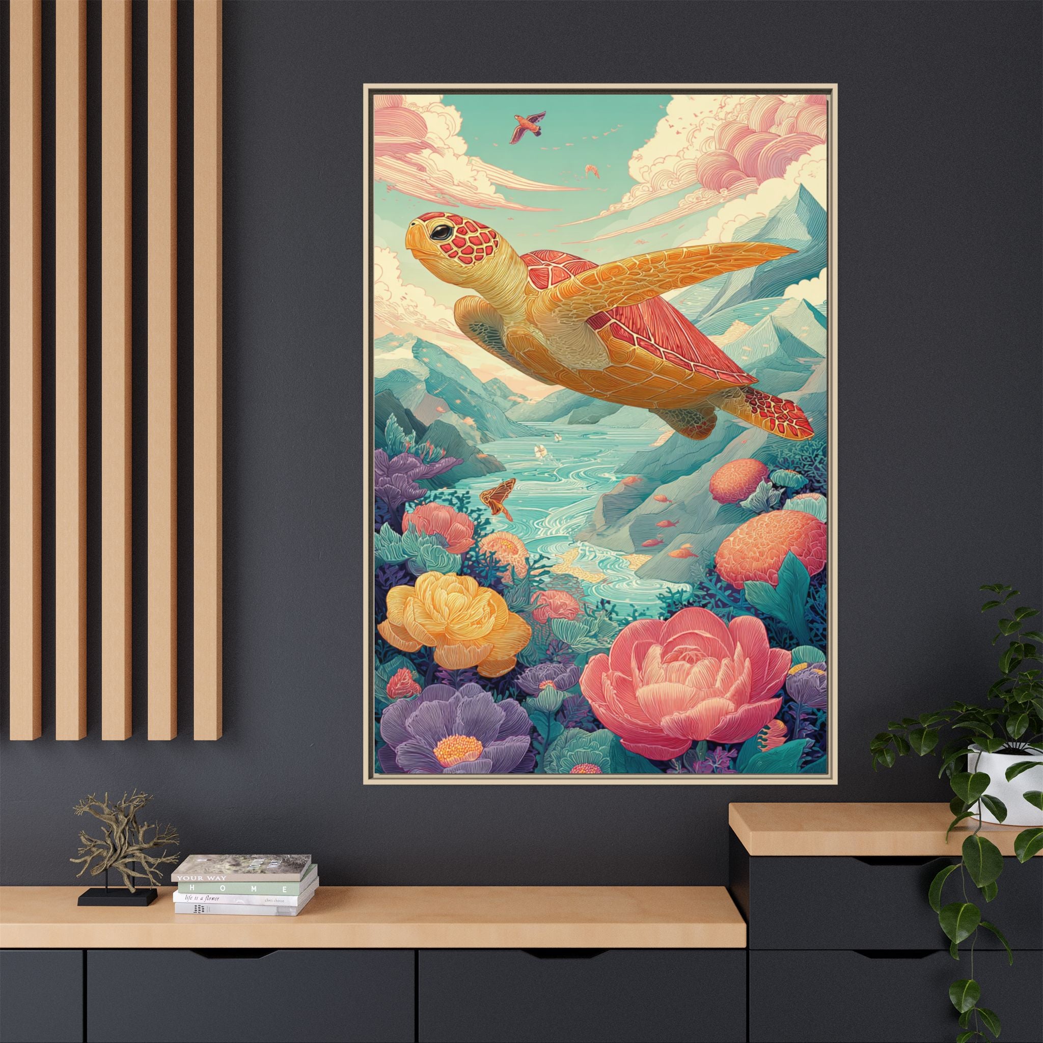 Vibrant Turtle Art | Whimsical Nature Illustration