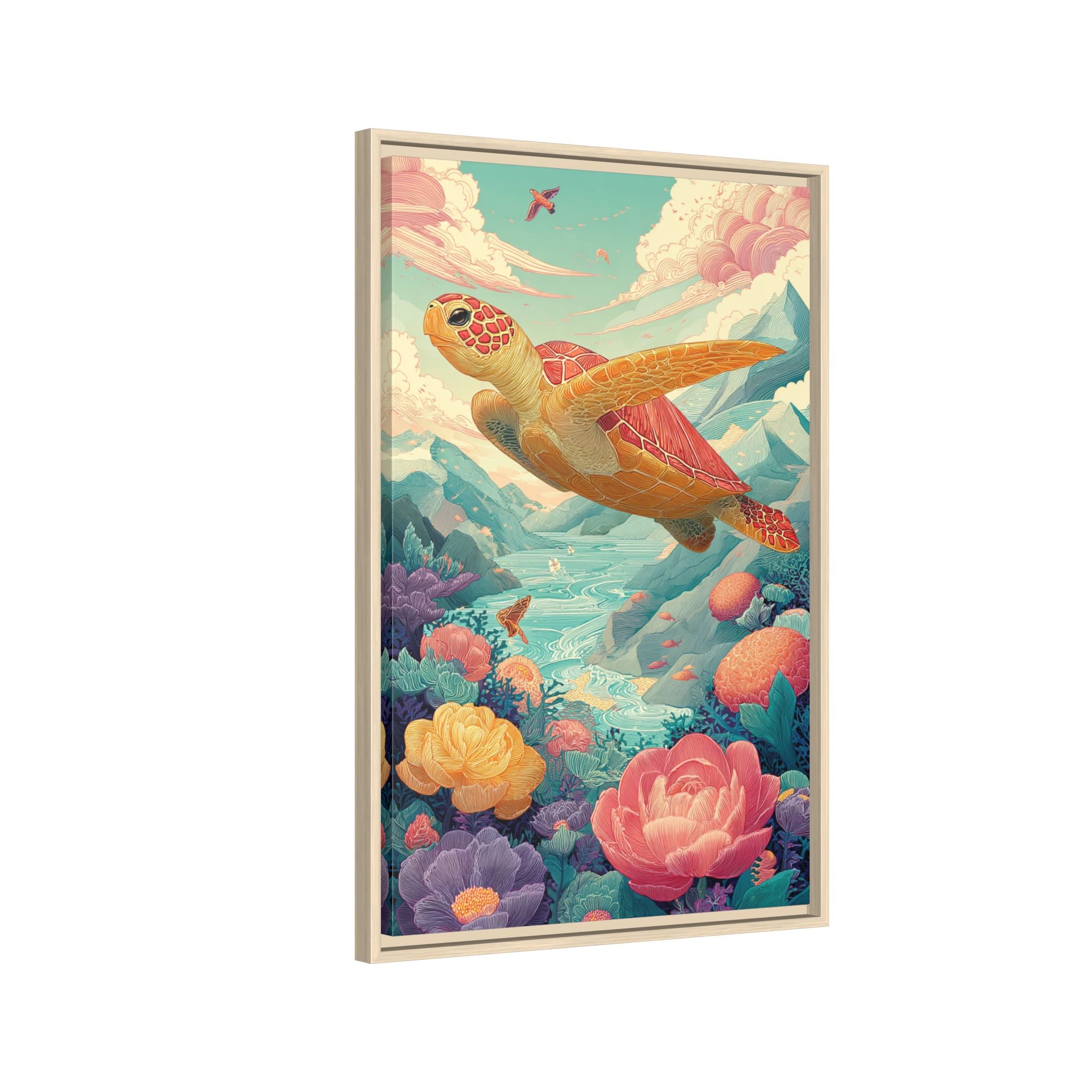 Vibrant Turtle Art | Whimsical Nature Illustration