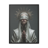 Ethereal Blindfolded Saint Art | Spiritual Home Decor