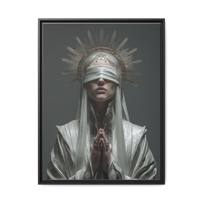 Ethereal Blindfolded Saint Art | Spiritual Home Decor