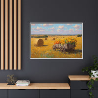 Sunflower Harvest Wagon Decor | Rustic Farm Art for Home