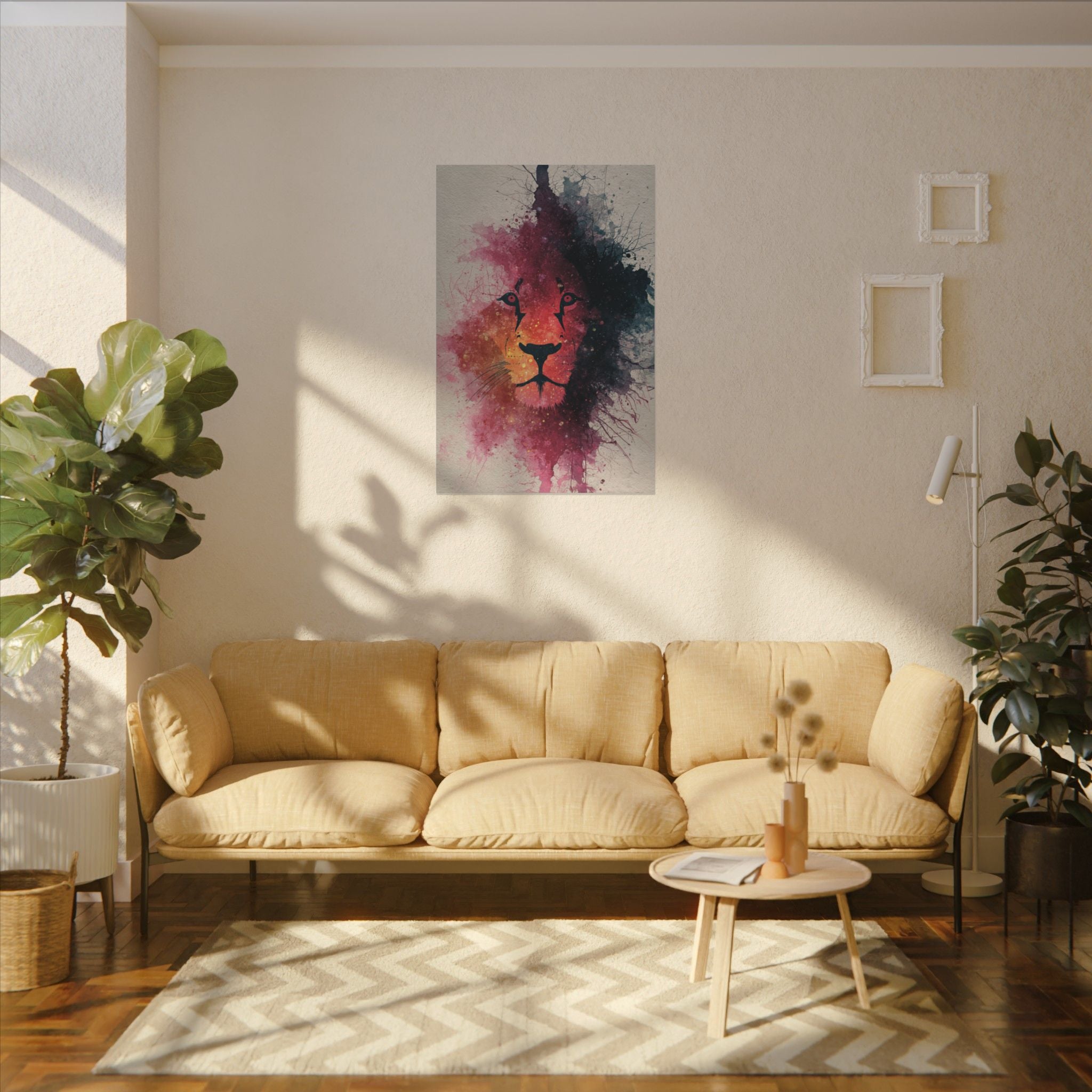 Majestic Lion Watercolor Art | Vibrant Animal Portrait