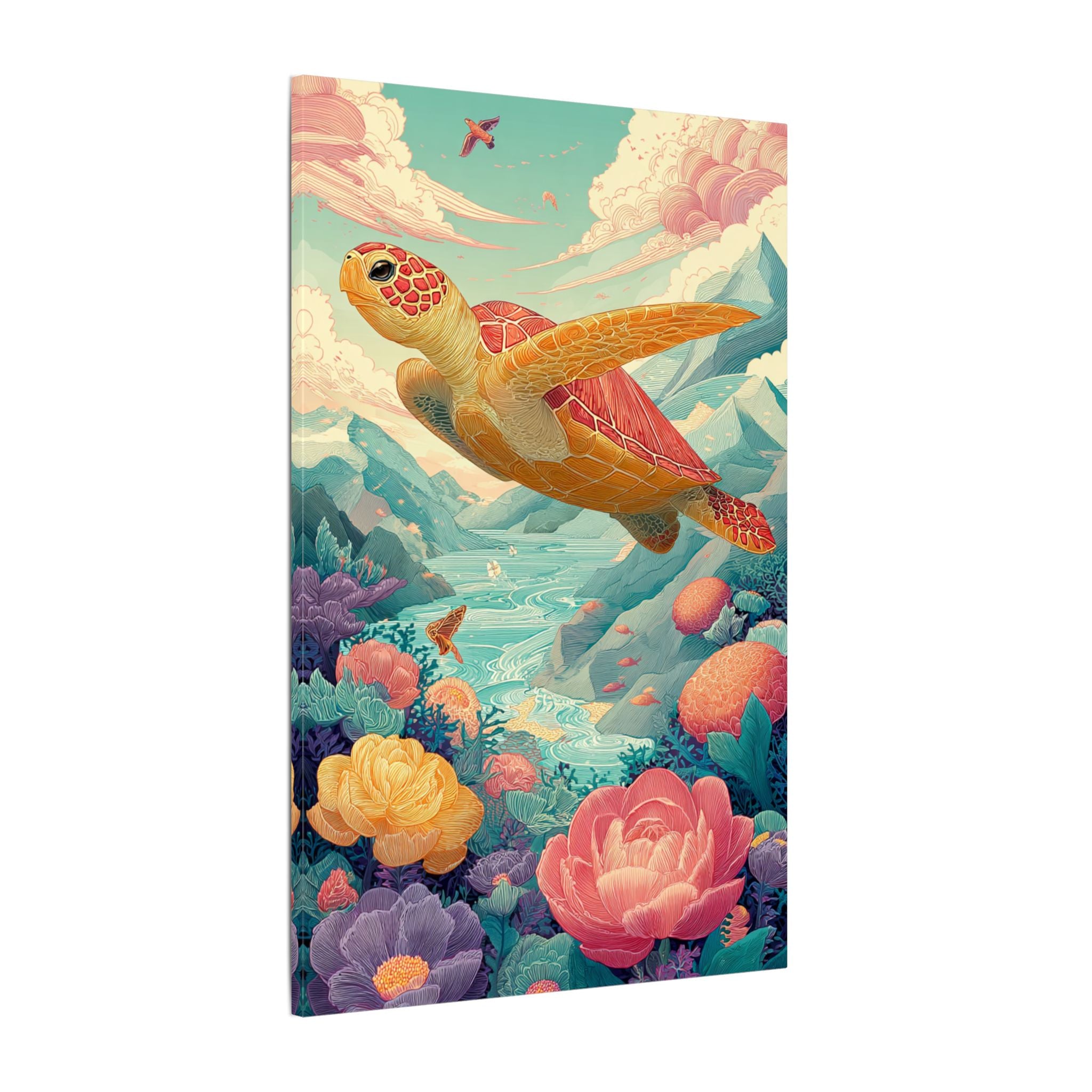 Vibrant Turtle Art | Whimsical Nature Illustration