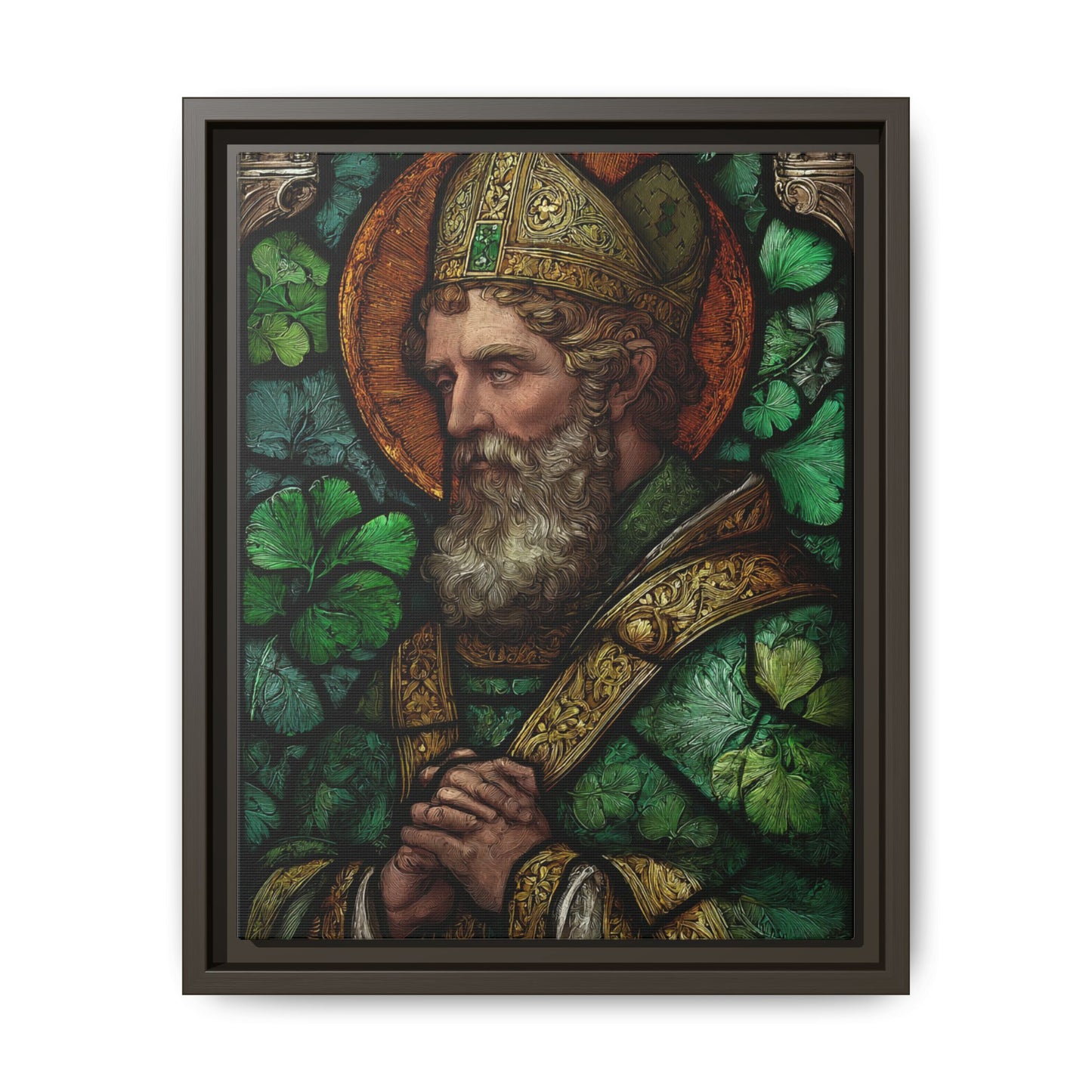 Saint Artwork | Irish Heritage Art | Traditional Green Tones