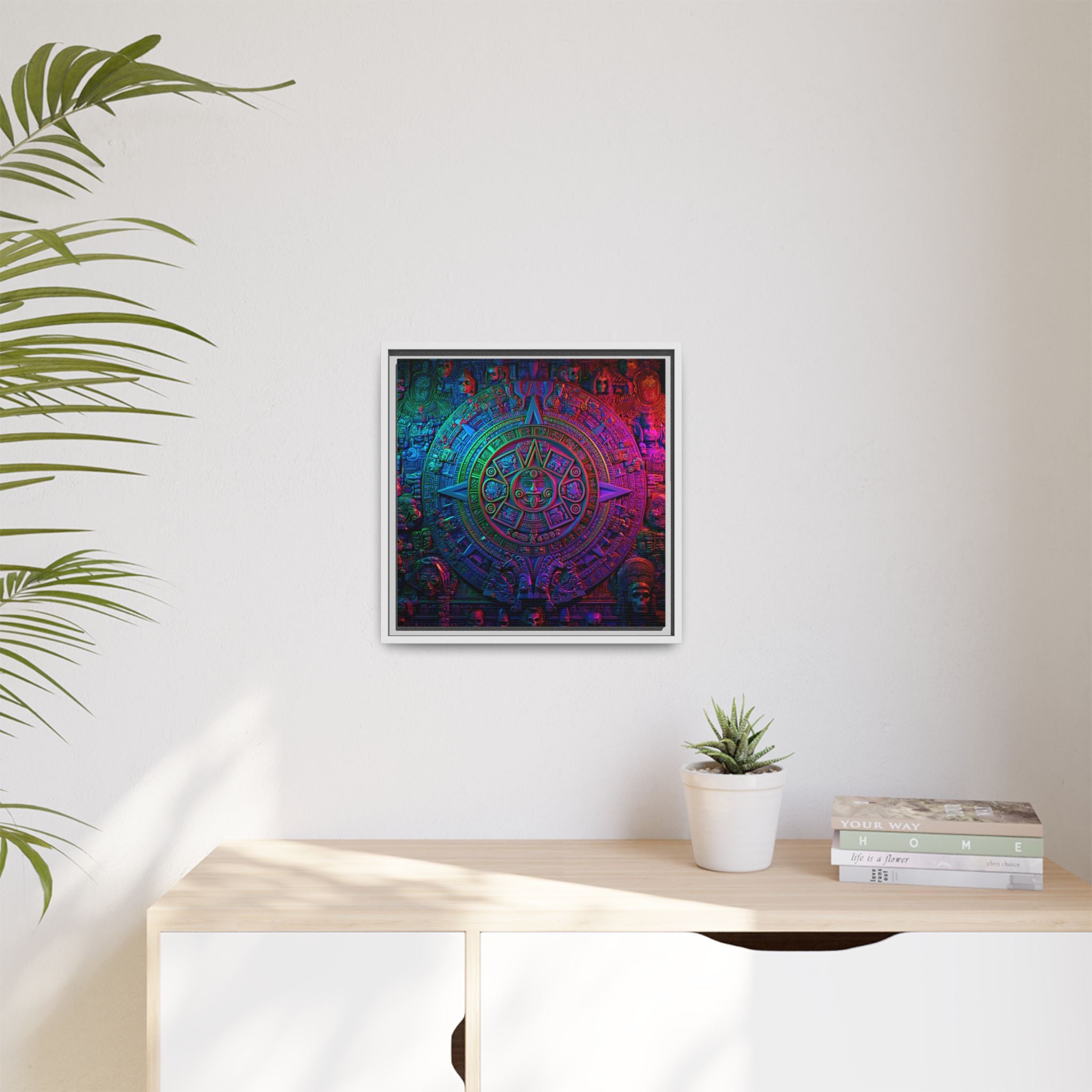 Aztec Mandala Wall Art - Colorful Cultural Decor