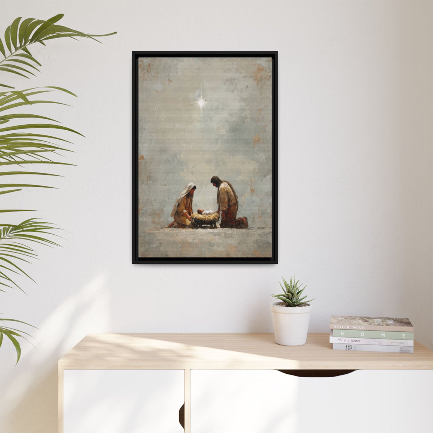 Nativity Scene Art Print - Warm Family Vibes