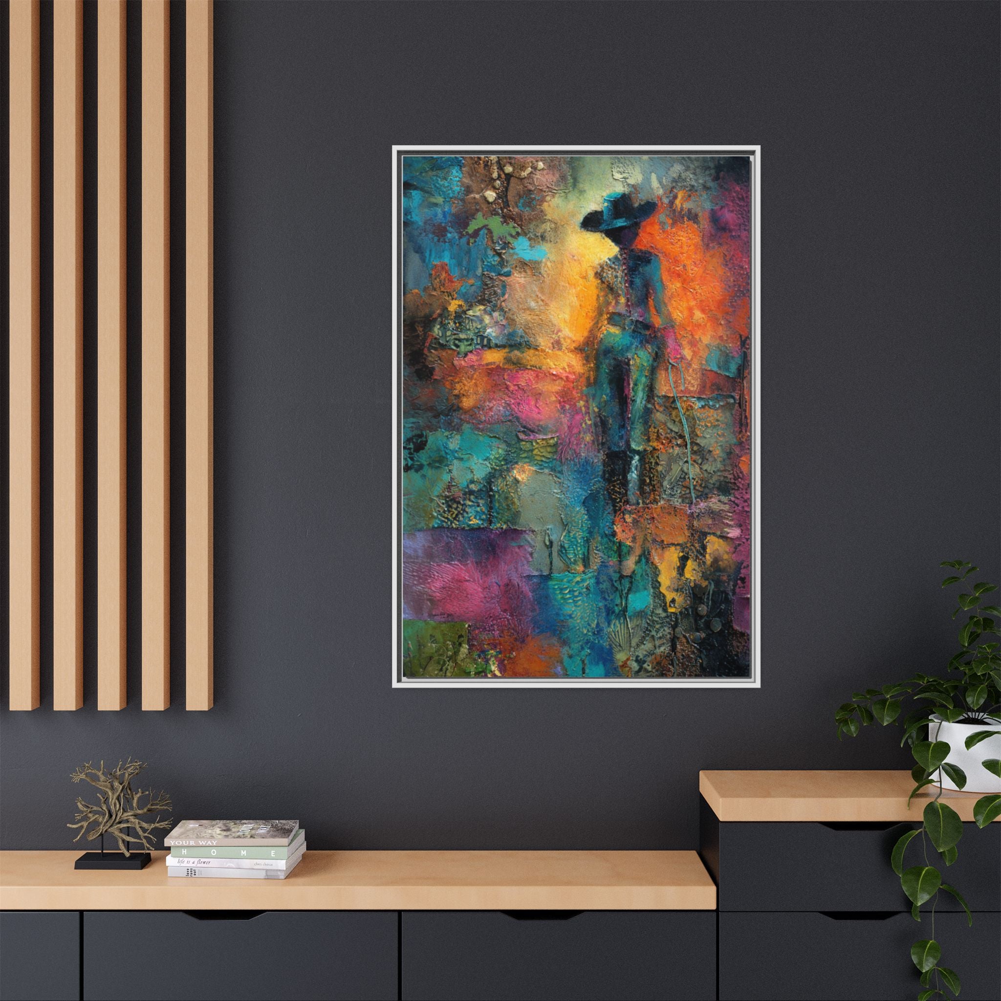 Abstract Cowgirl Art | Colorful Canvas Artwork
