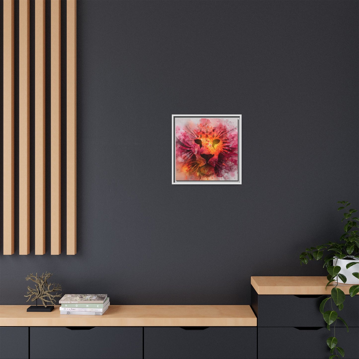 Vibrant Lion Artwork – Bold Watercolor Print