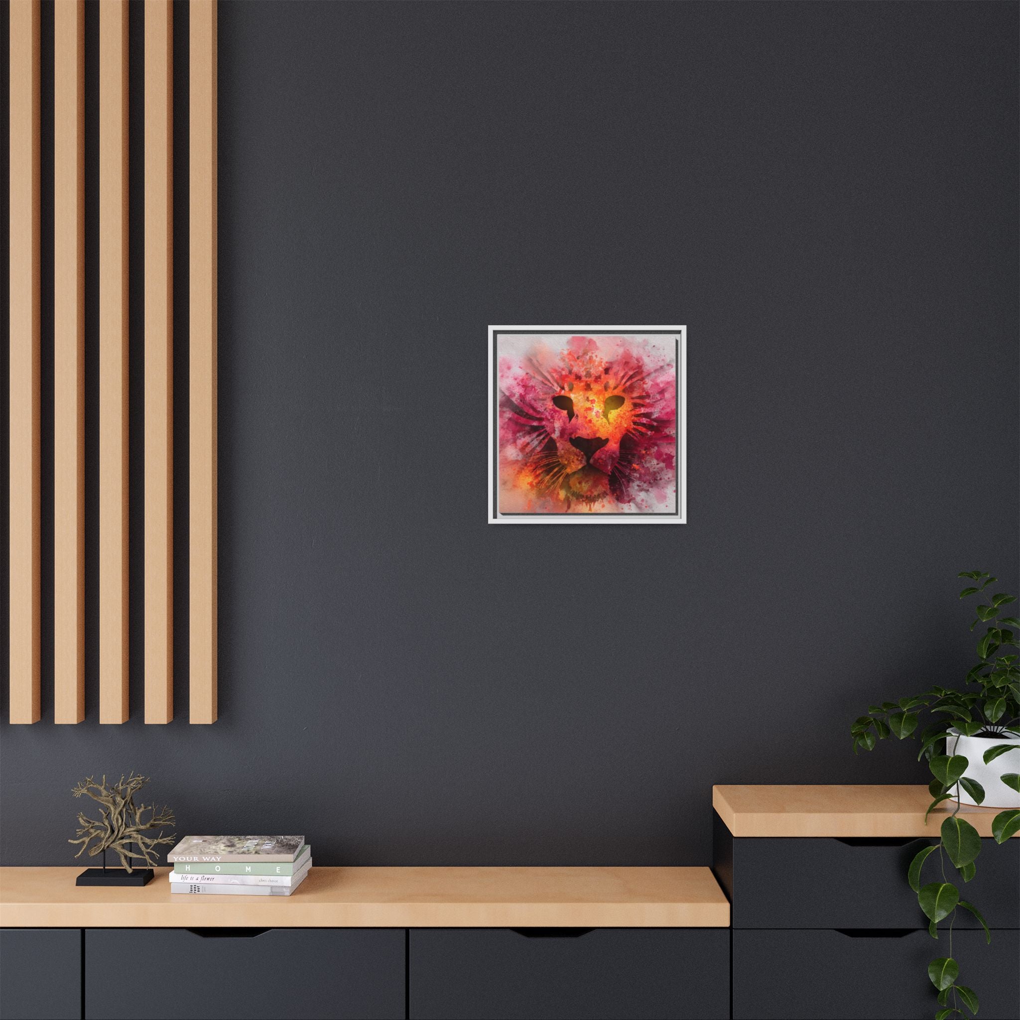 Vibrant Lion Artwork – Bold Watercolor Print