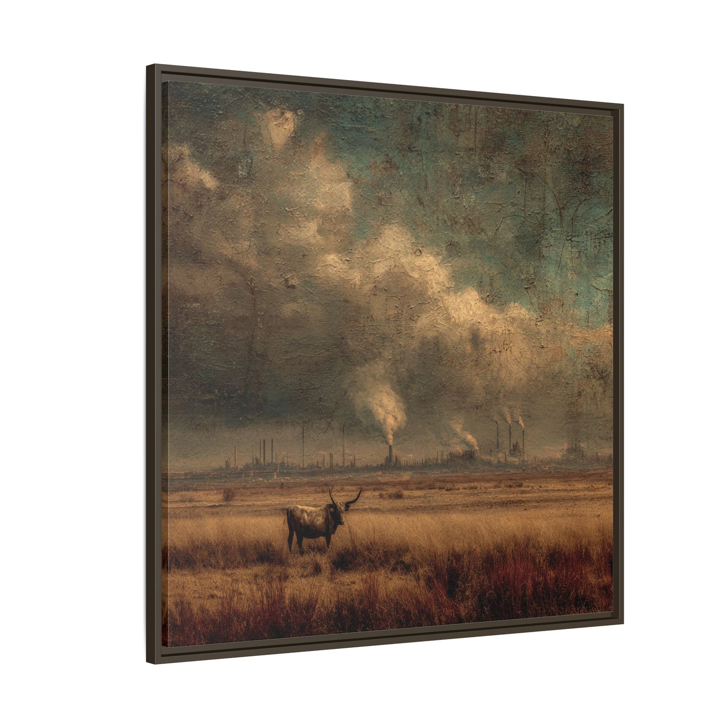 Cattle in Industrial Landscape | Vintage Style Art Print