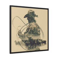 Lone Cowboy Silhouette Art - Vintage Western Charm