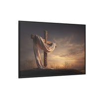 Rustic Cross Wall Art with Draped Fabric | Inspirational Decor