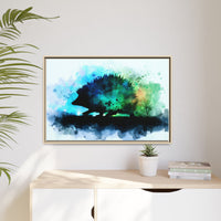 Hedgehog Silhouette Watercolor Art | Nature-Inspired Home Decor