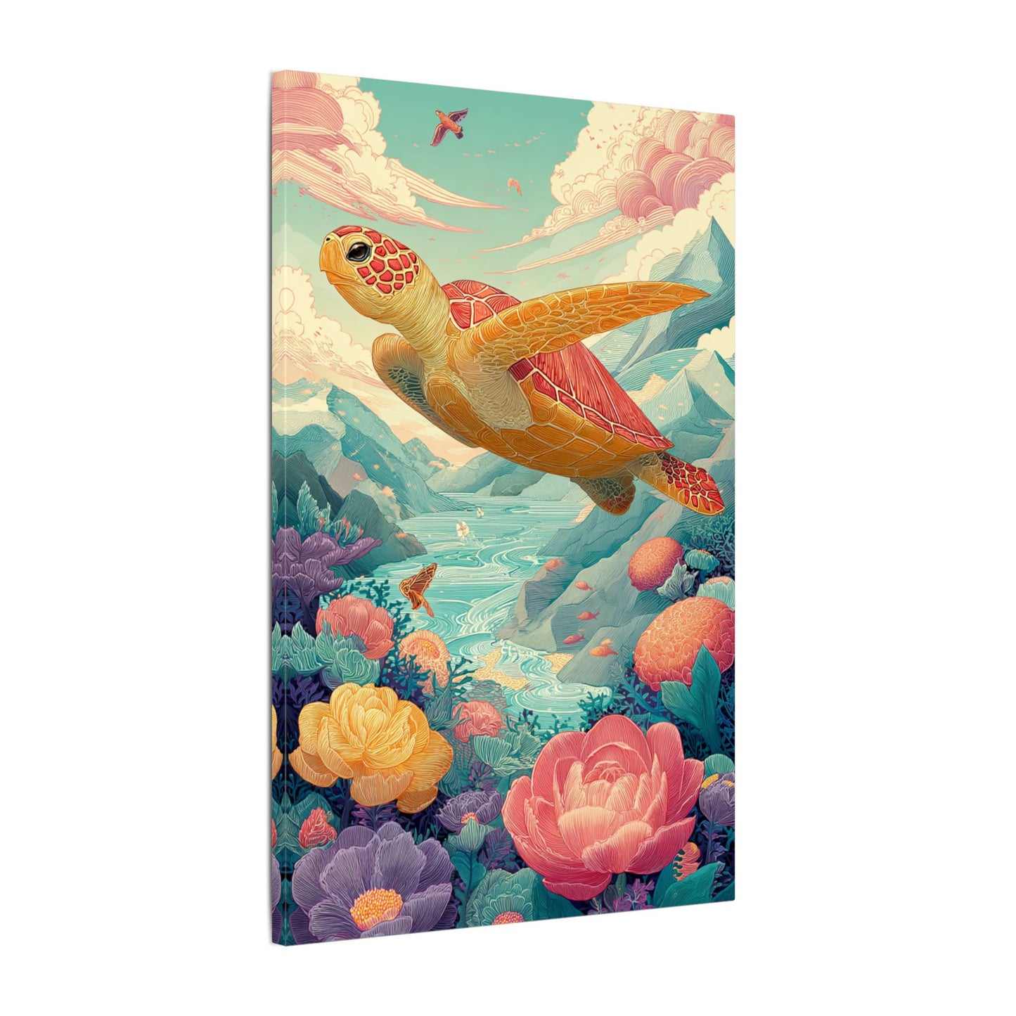 Vibrant Turtle Art | Whimsical Nature Illustration