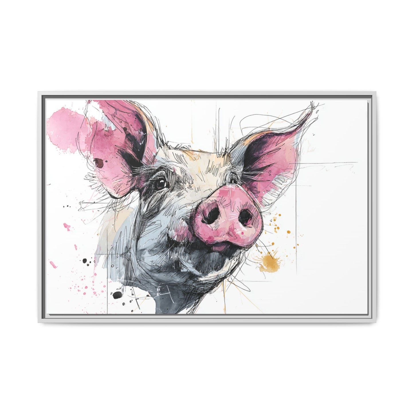 Whimsical Pig Art Print - Playful Farmhouse Decor