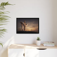 Rustic Cross Wall Art with Draped Fabric | Inspirational Decor