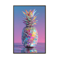 Colorful Pineapple Canvas Art | Abstract Tropical Design