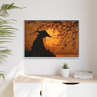 Serene Silhouette of Contemplation | Asian-Inspired Artwork
