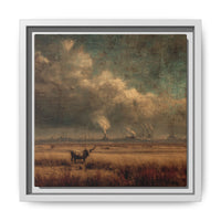 Cattle in Industrial Landscape | Vintage Style Art Print