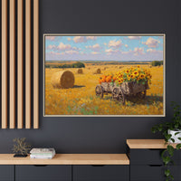 Sunflower Harvest Wagon Decor | Rustic Farm Art for Home