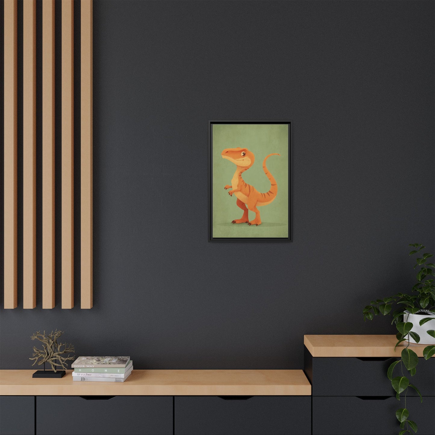 Whimsical Dinosaur Illustration Art for Kids' Rooms