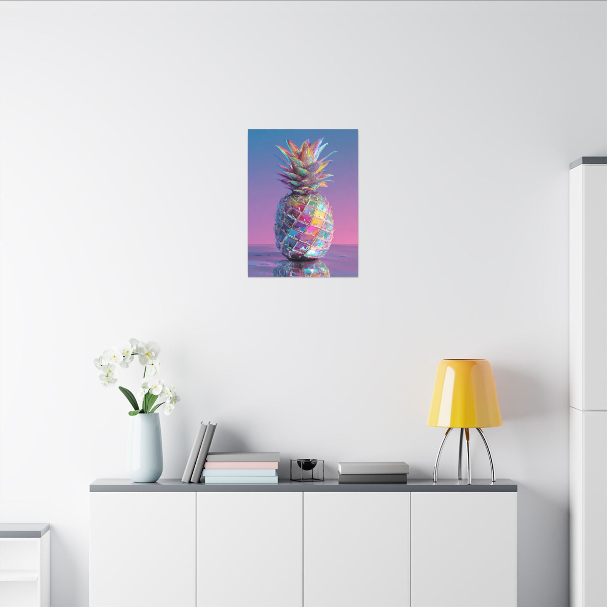 Colorful Pineapple Canvas Art | Abstract Tropical Design